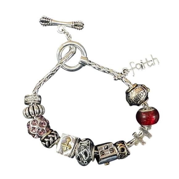 set of charm bracelets  similar to Pandora lots of charms - Picture 8 of 13